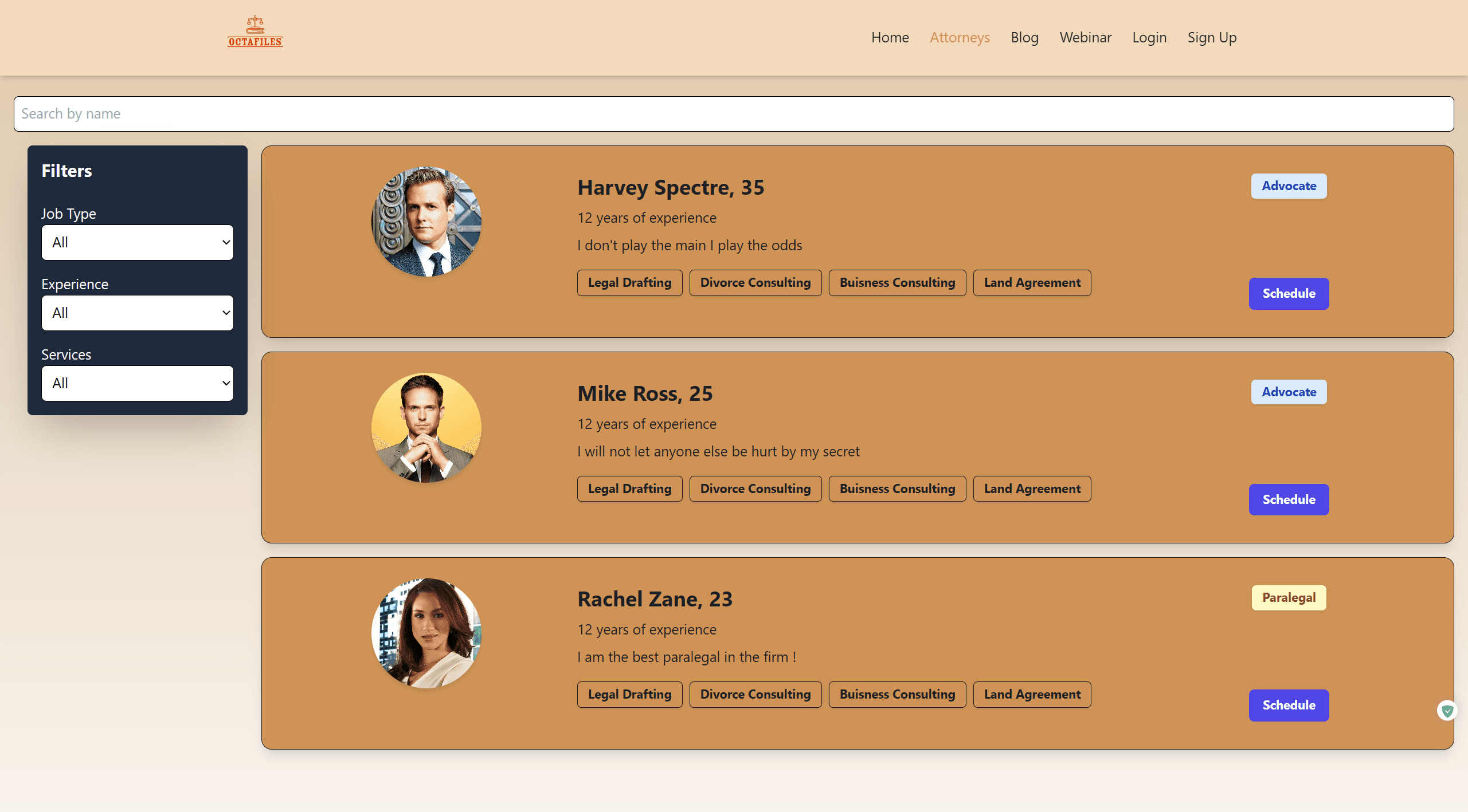 Octafiles - Attorney Booking Platform - 5